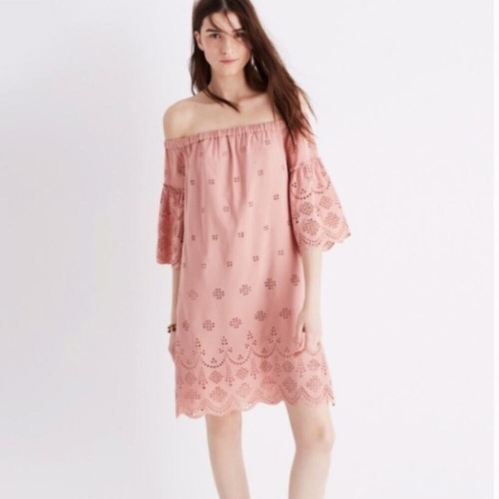 Madewell Eyelet Dress Dusty Rose Pink